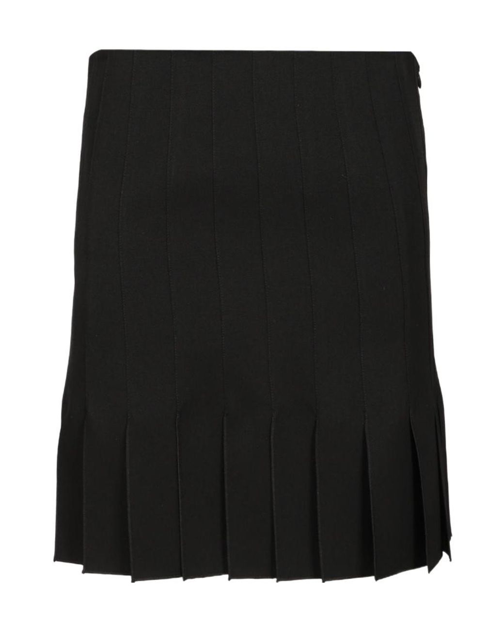 Marni Black Pleated Zipped Midi Skirt