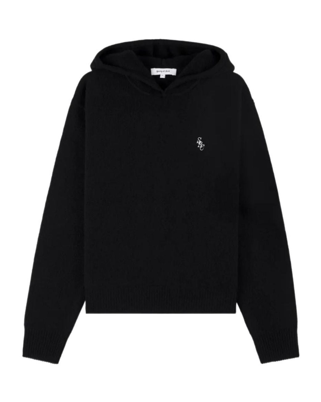 Sporty & Rich Black Src Embroidered Hoodie
