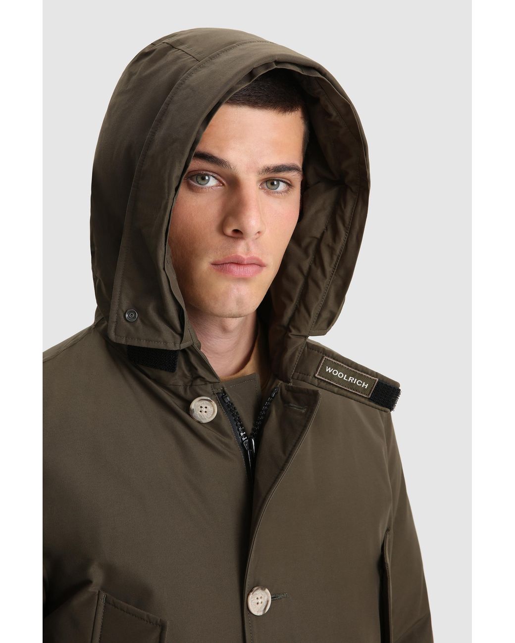 Woolrich Green Logo Down Jacket for men