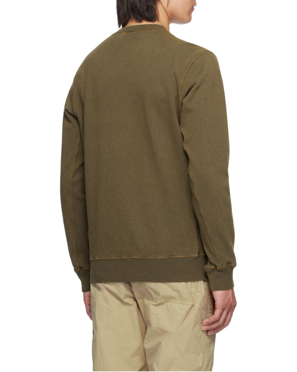 Stone Island Brown Compass-Badge Crewneck Sweatshirt for men