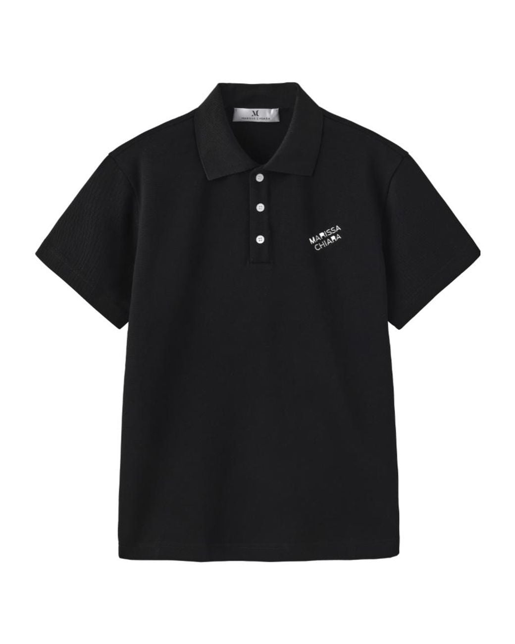 Marissa Chiara Black Short-Sleeved Polo Shirt for men
