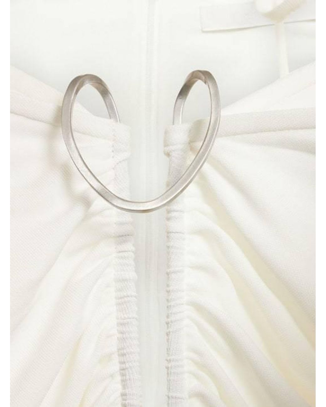Dion Lee White Pleated Long-Sleeved Blouse