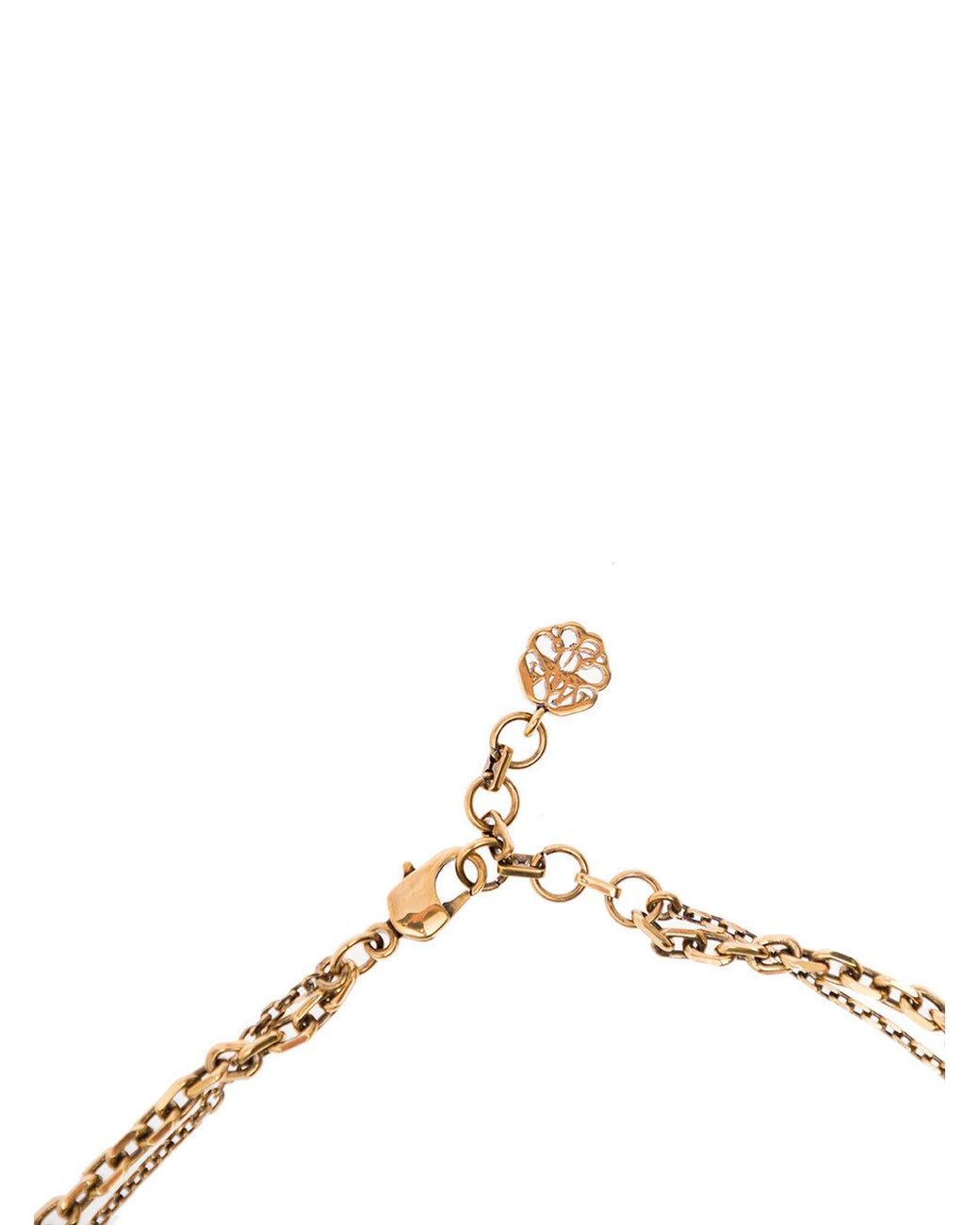 McQueen White Skull Detailed Necklace