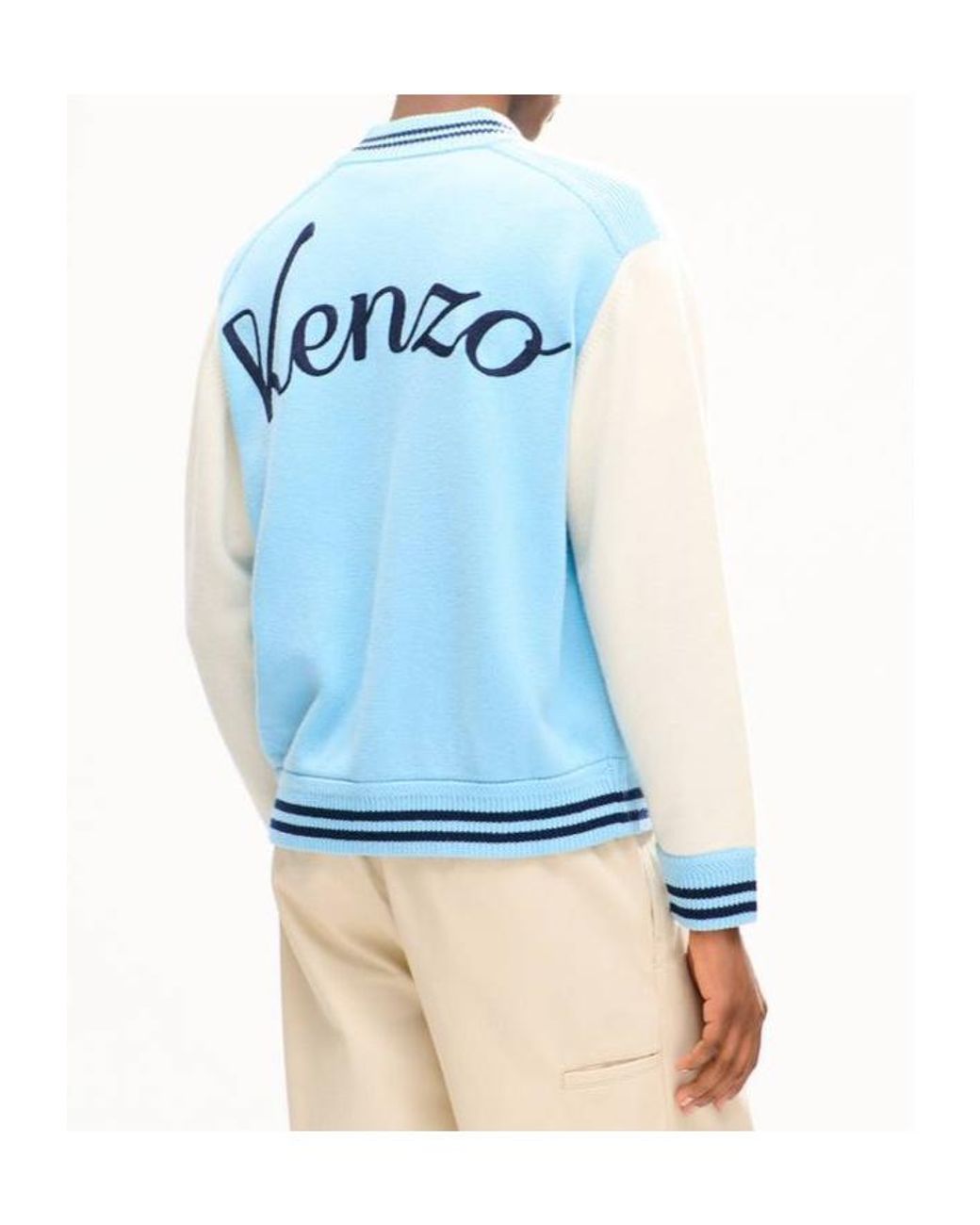 KENZO Blue Varsity Cardigan for men
