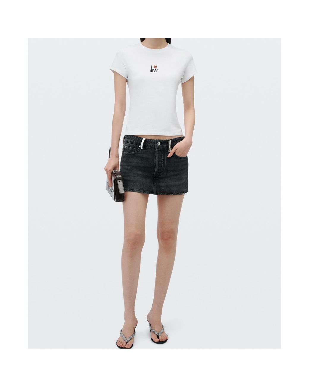 Alexander Wang Black Denim Mini Skort