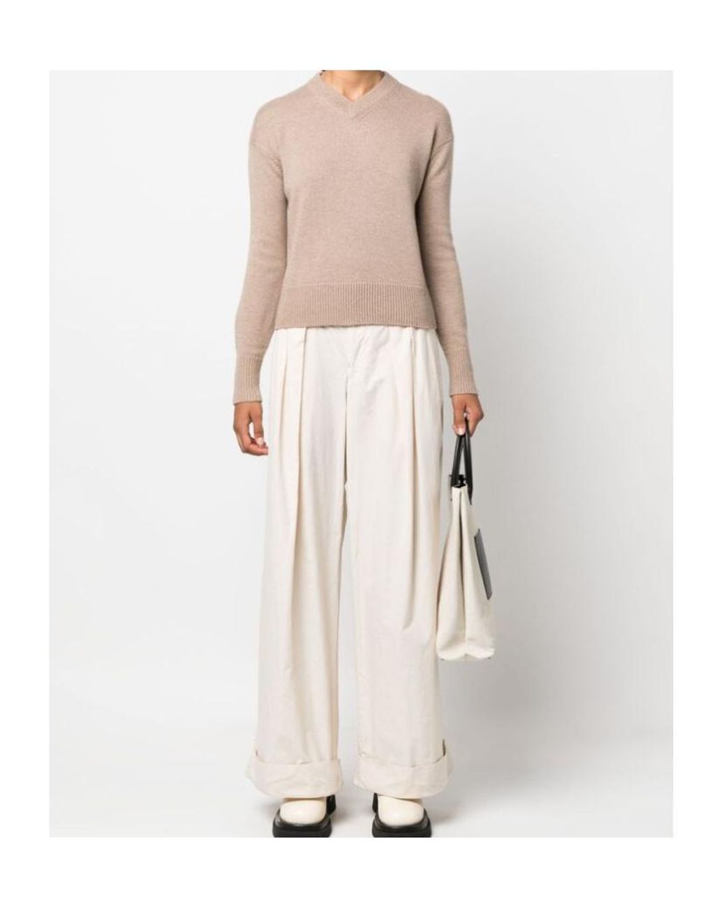 Max Mara Natural 'S V-Neck Long-Sleeved Jumper