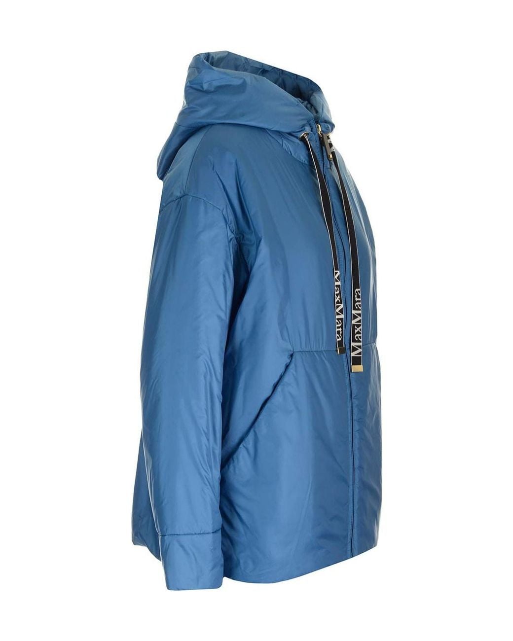 Max Mara Blue 'greenda' Hooded Parka
