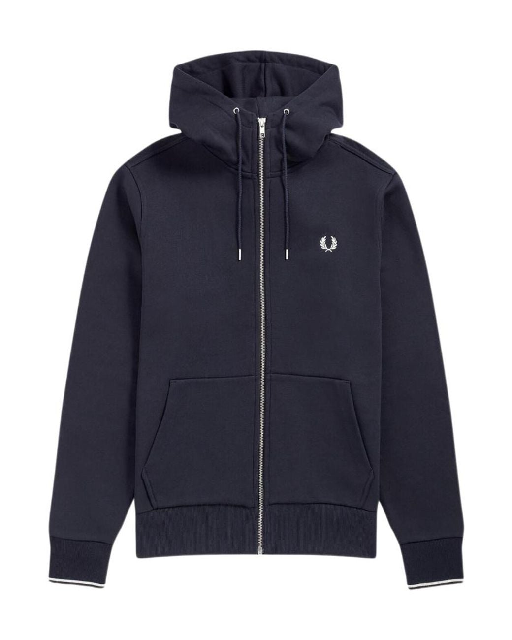 Fred Perry Blue Hooded Zip Knitwear for men