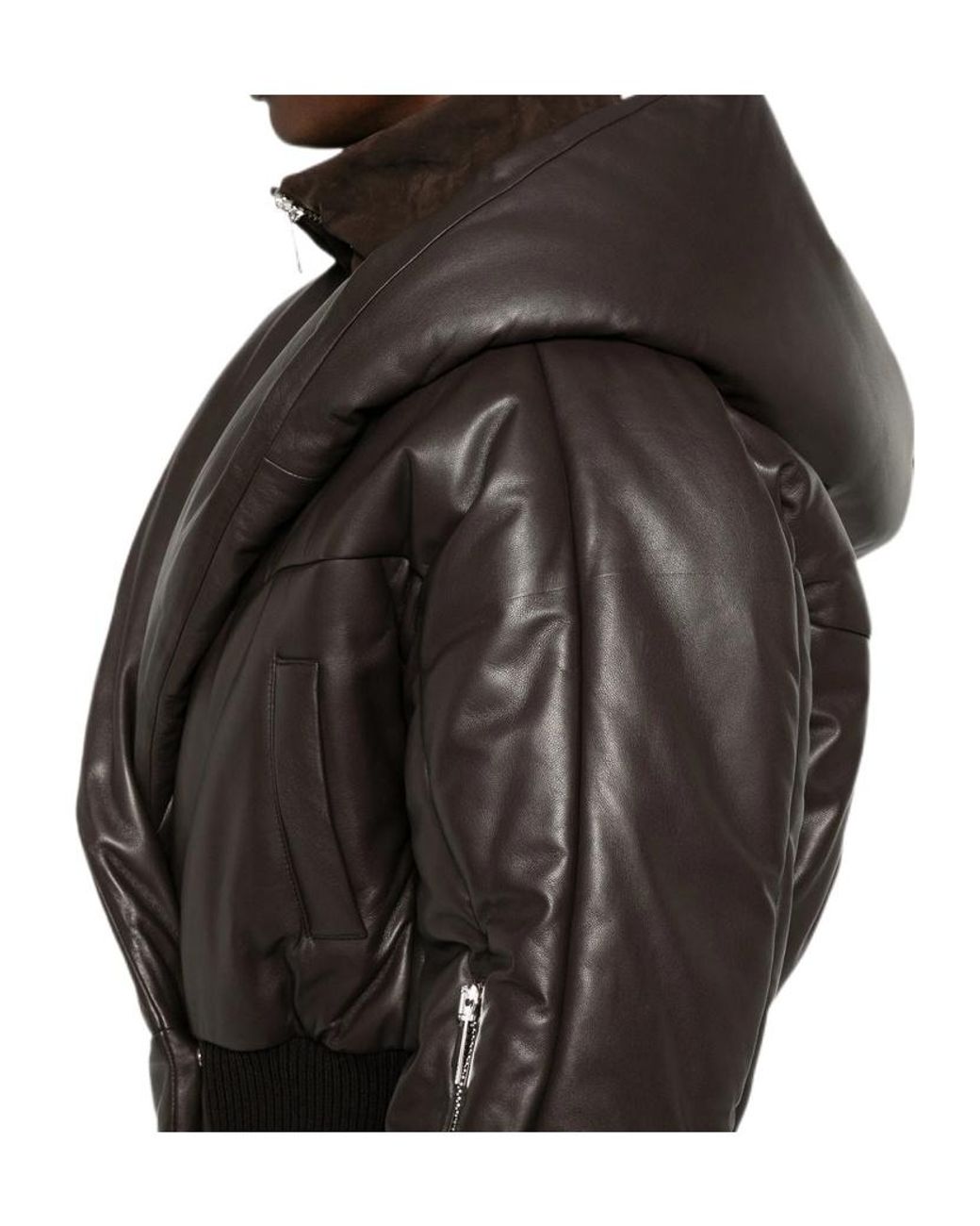 The Attico Brown The Zip-Up Bomber Jacket