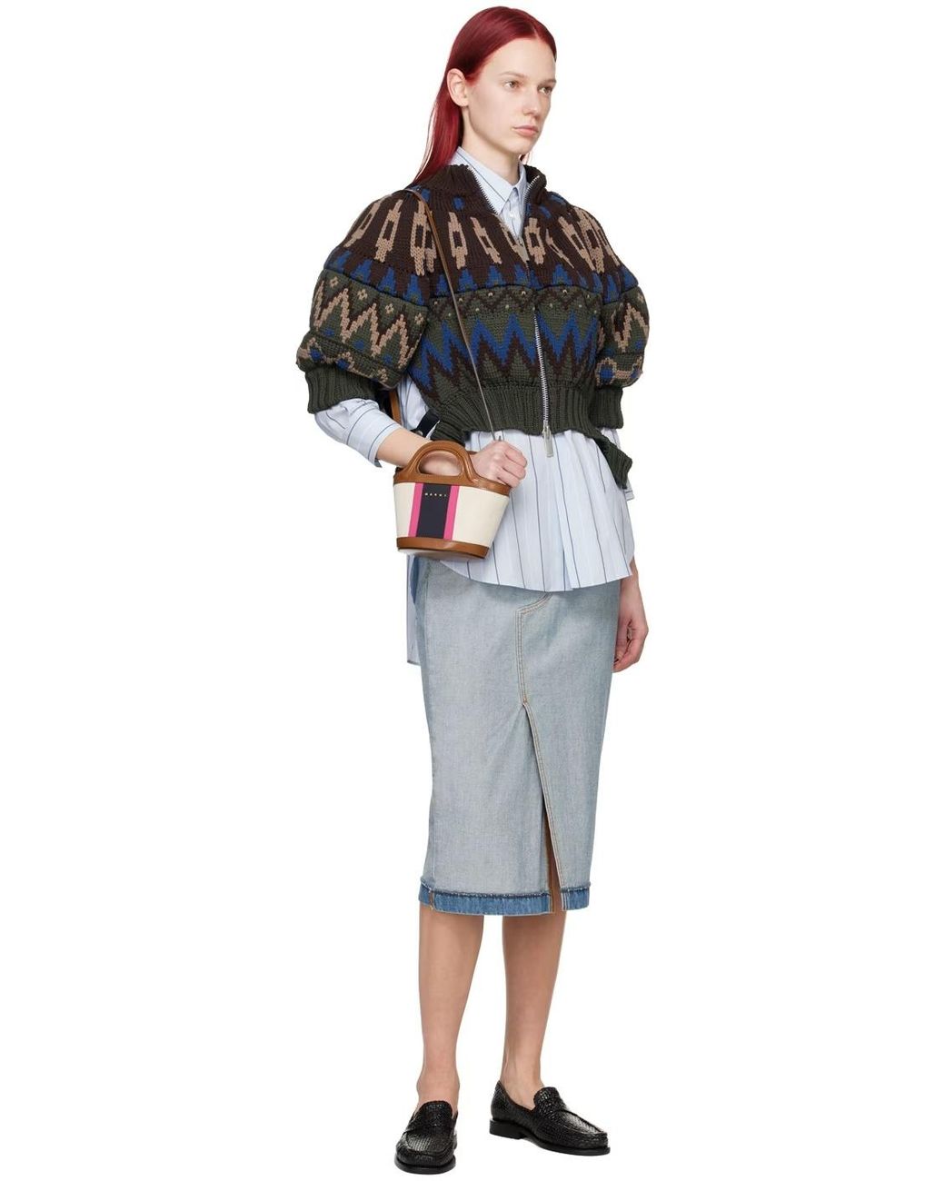 Marni Multicolor Logo Embroidered Top Handle Bag