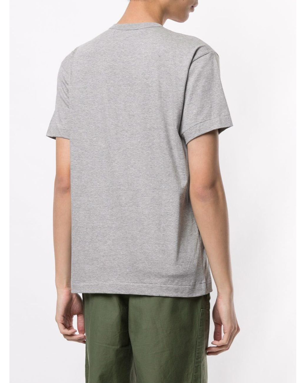 COMME DES GARÇONS PLAY White Double-Layer Heart-Decal T-Shirt for men