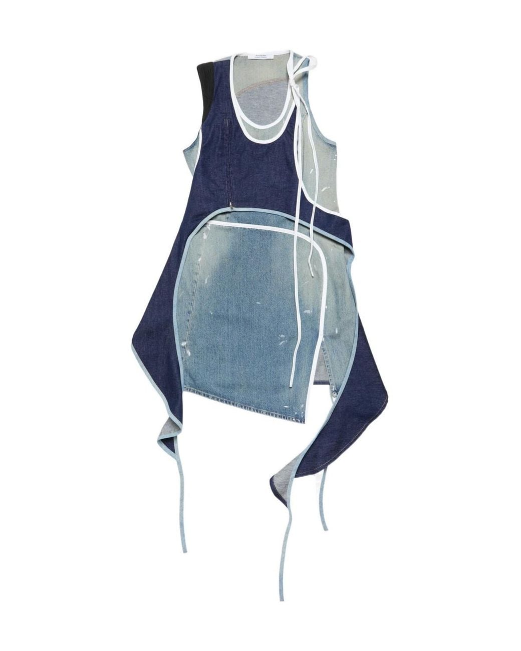 Acne Studios Asymmetrical Denim Mini Dress in Blue | Lyst
