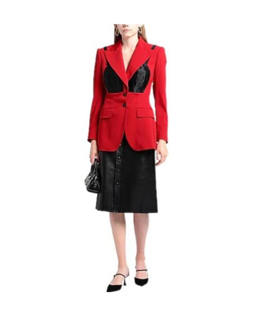 Dolce & Gabbana Red Twotone Minimalist Blazer
