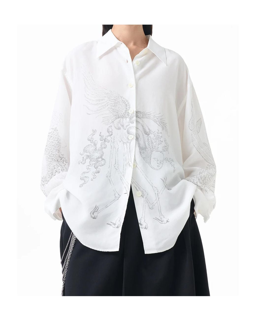 Our Legacy White Allegory Print Long Sleeve Shirt
