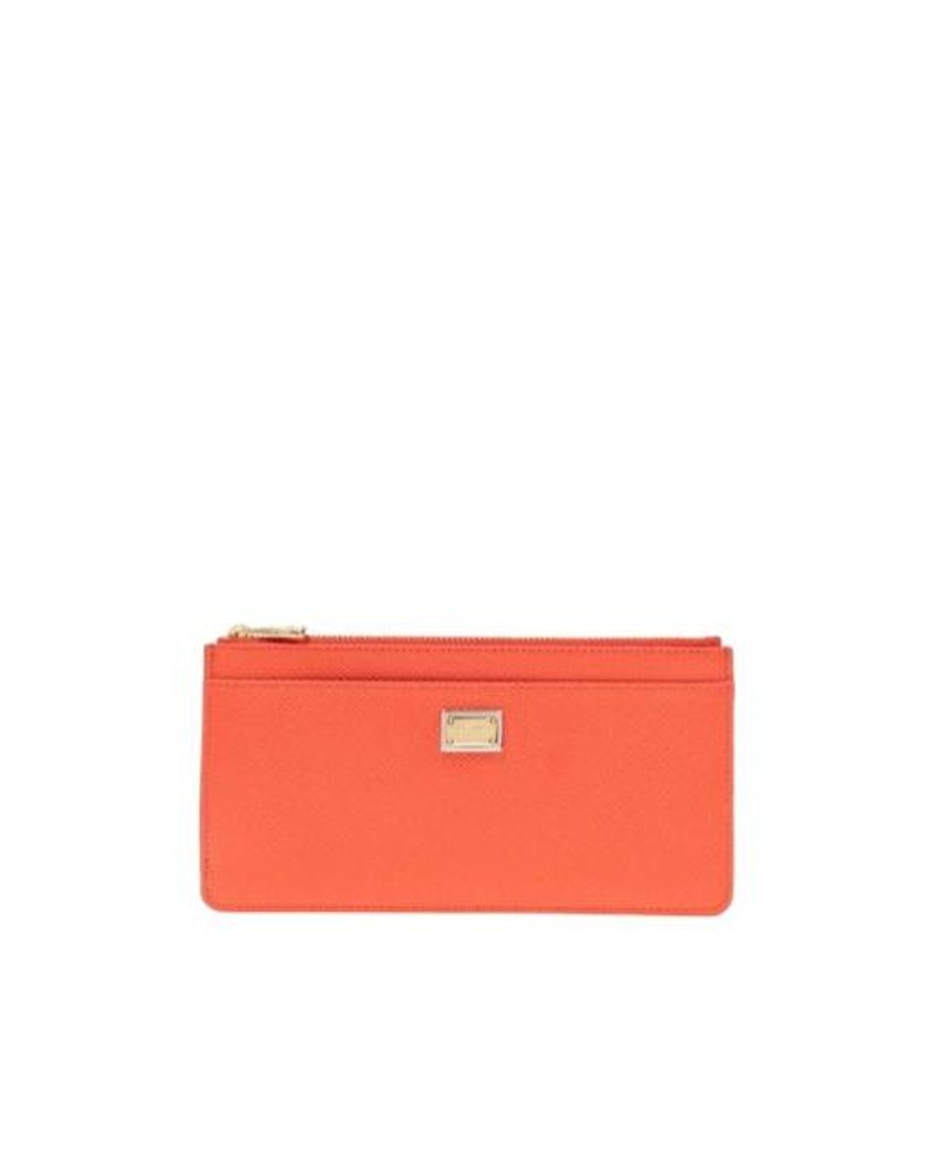 Dolce & Gabbana Red Logo Plaque Zipped Wallet