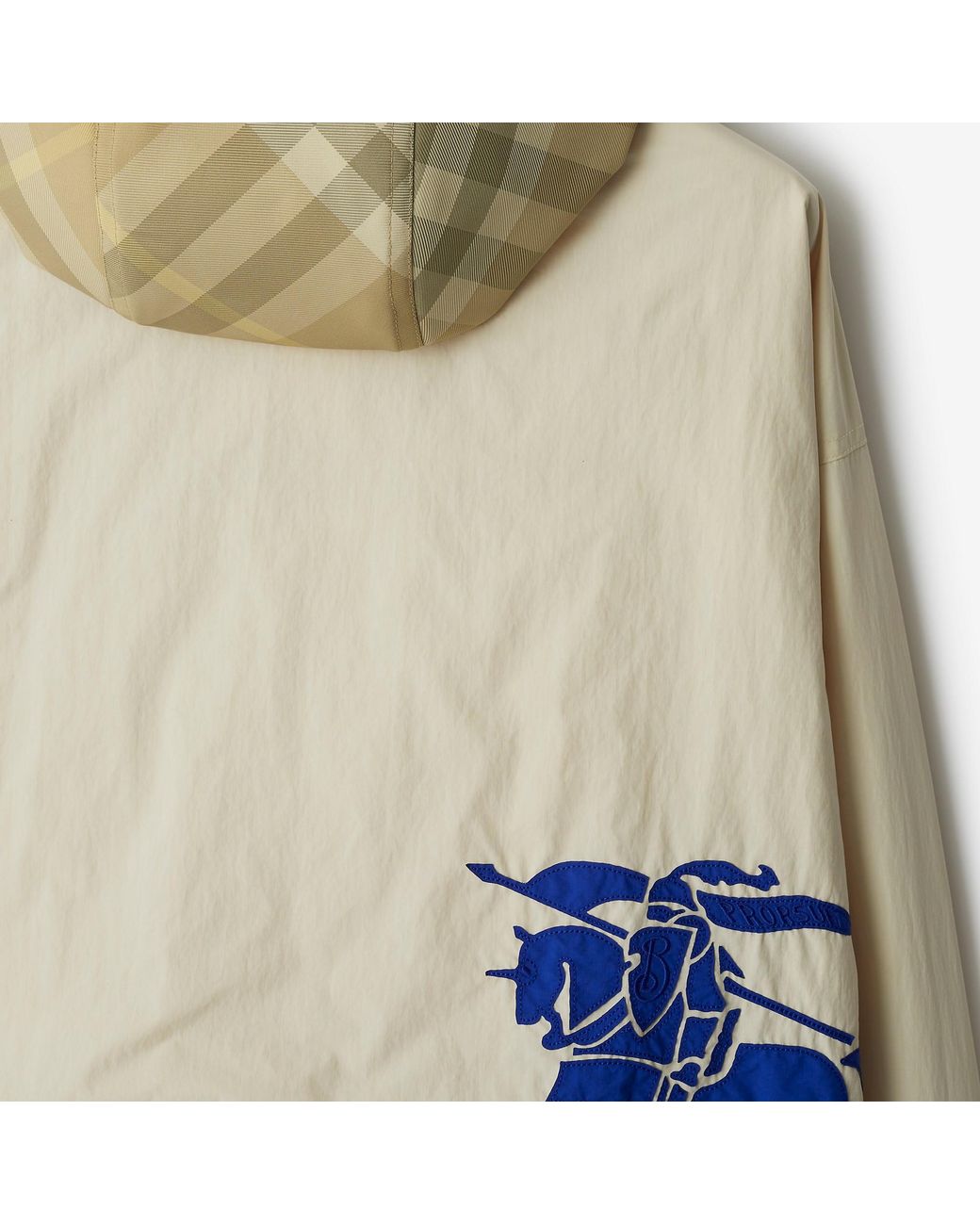 Burberry Natural Ekd Check-Print Hooded Jacket