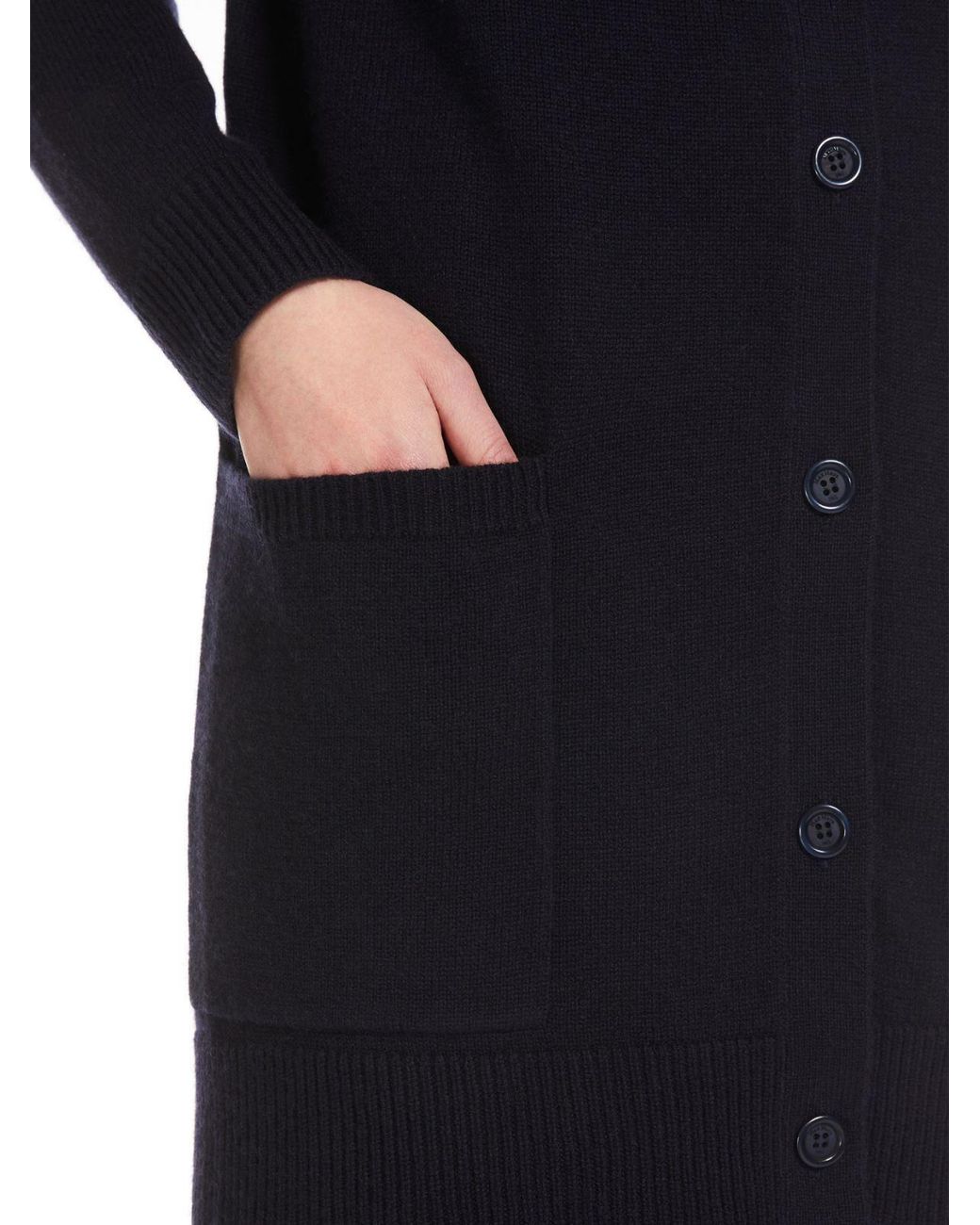 Max Mara Blue Villar V-Neck Long-Sleeved Cardigan