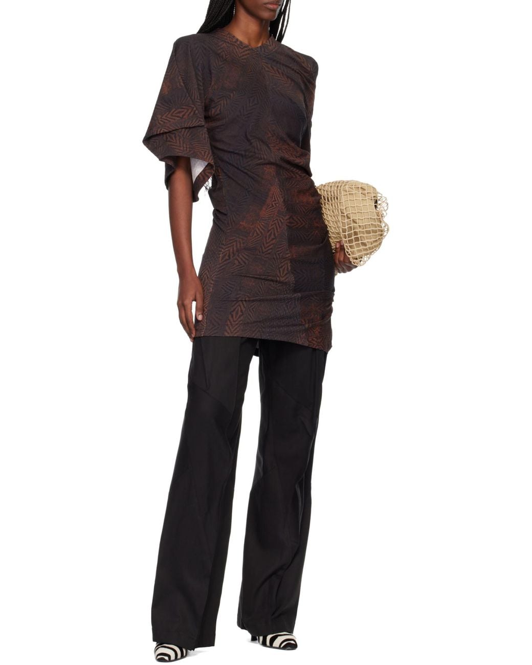 Kiko Kostadinov Black Centennial Wide-Leg Pants