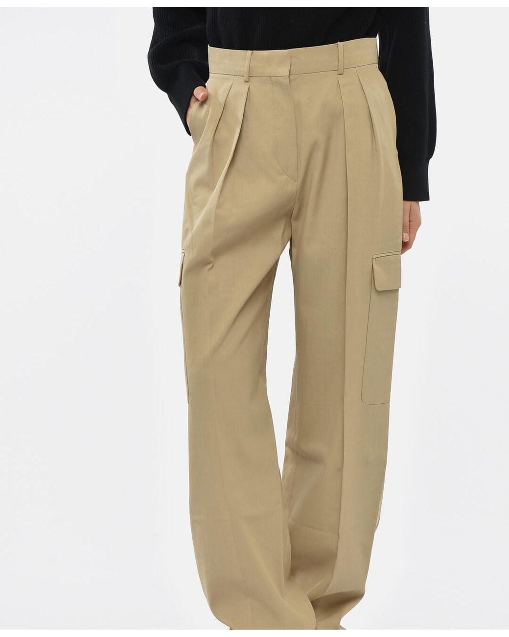 Max Mara Natural Jacopo Double-Pleated Cargo Trousers