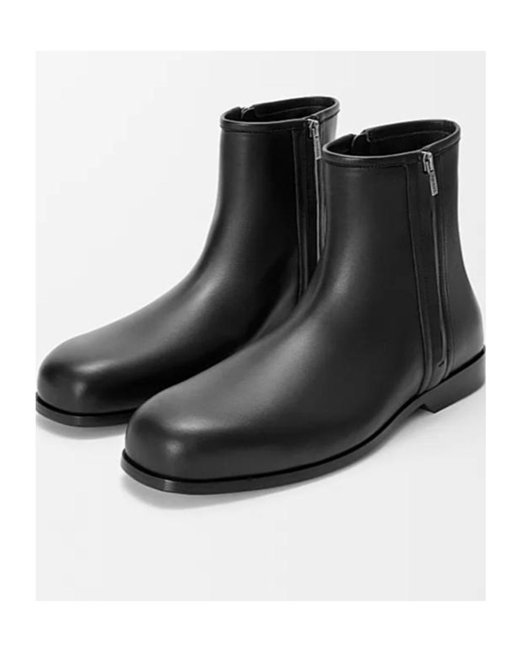 Loewe Black Bobine Smooth Leather Ankle Boots for men