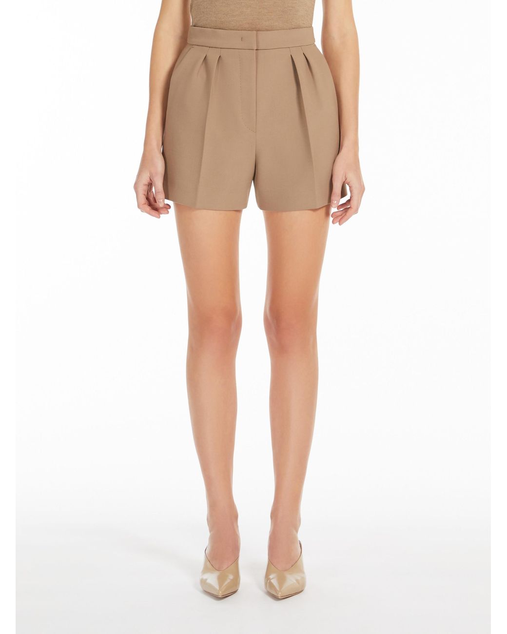 Max Mara Natural Giugno Pleat Detailed Shorts