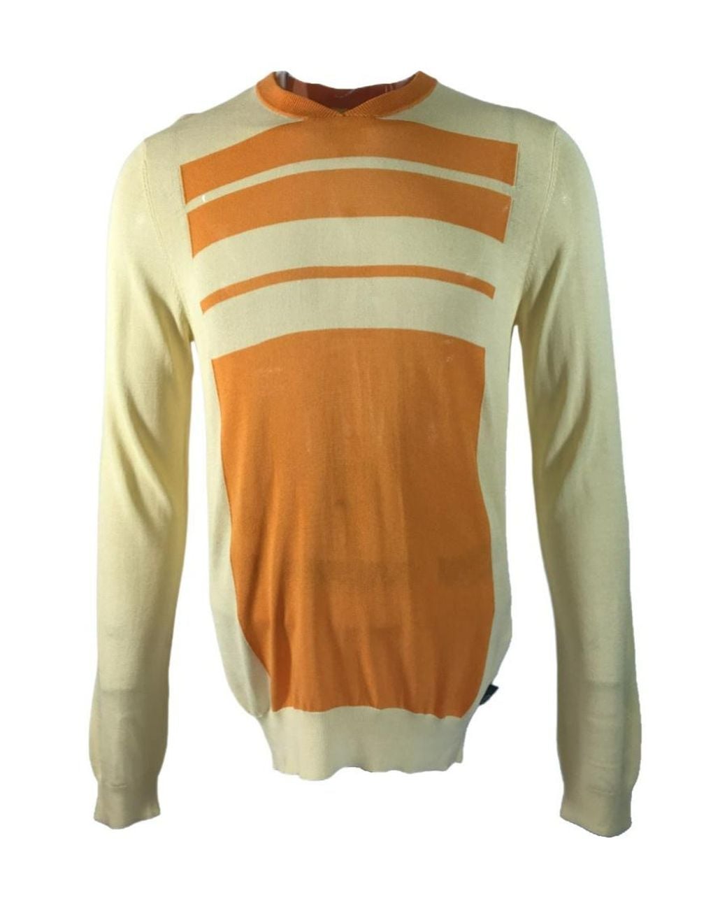 Armani Collezioni Yellow Logo Pattern Sweater for men