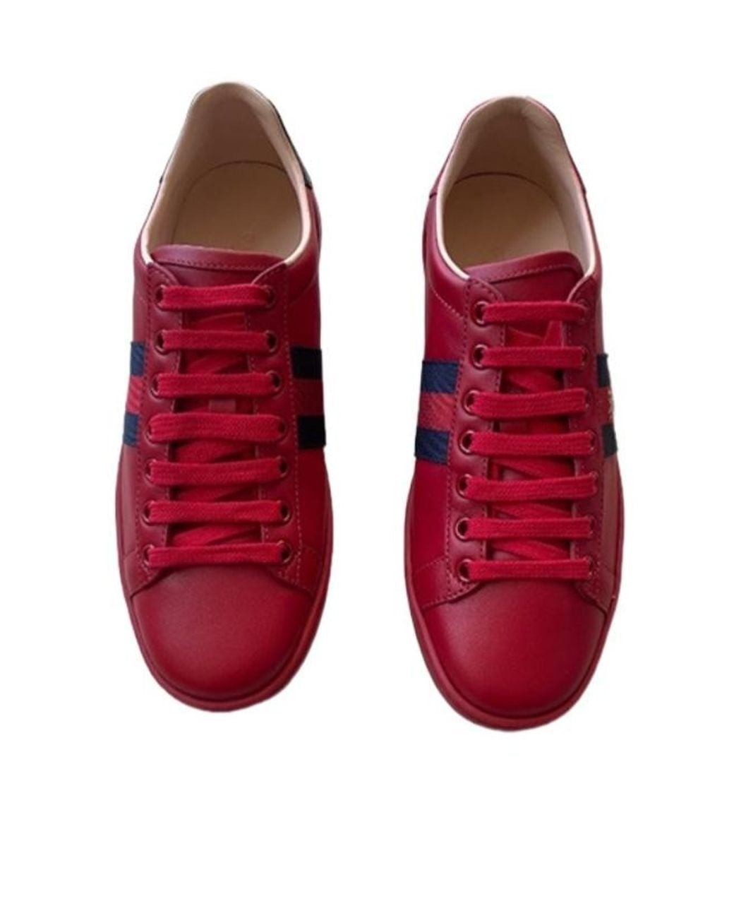 Gucci Red Lace-Up Low-Cut Skate Shoes