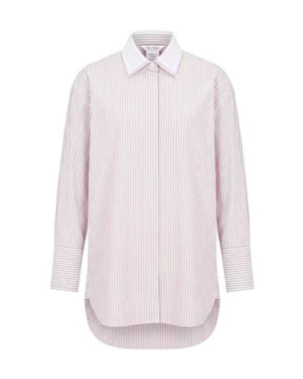 Max Mara Pink Striped Long-Sleeve Shirt