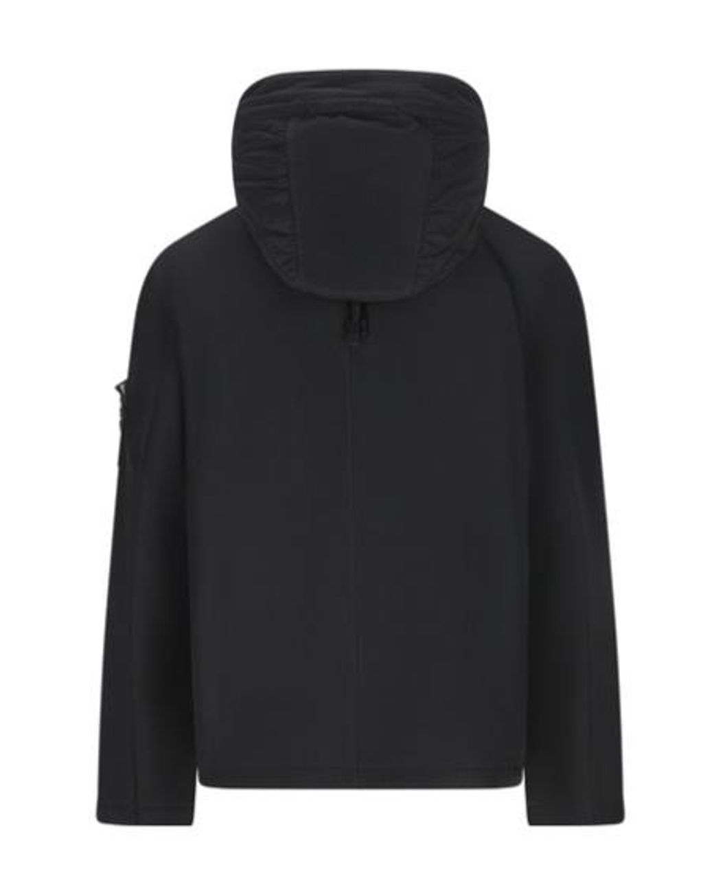 Stone Island Black Crinkle Reps Hooded Down Jacket for men