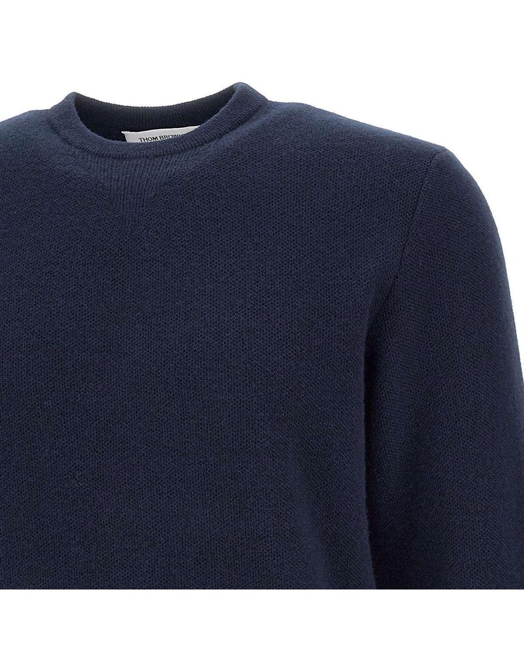 Thom Browne Blue Rwb Stripe V-Neck Knitted Cardigan for men