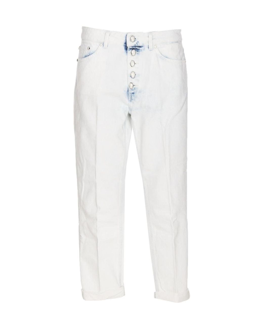 Dondup White Buttoned Trousers
