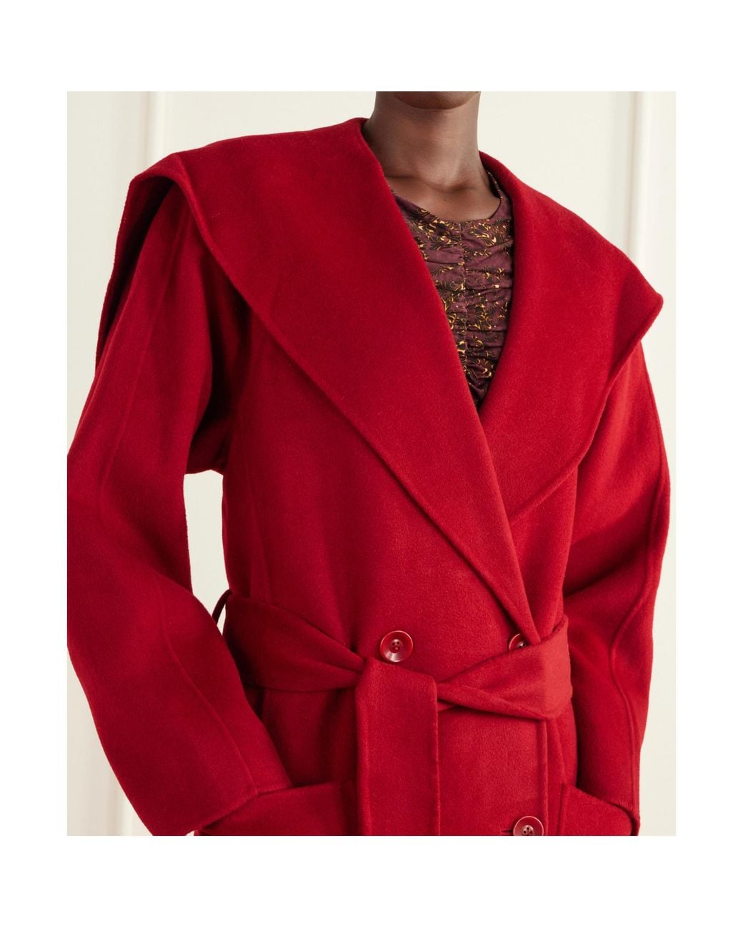 Ulla Johnson Red Double-Breasted Coat