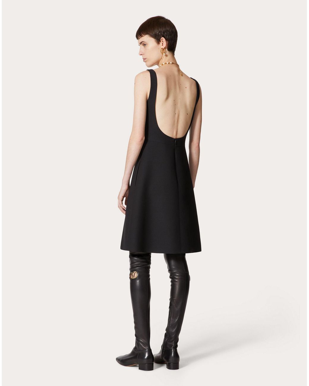 Valentino Black Open Back Sleeveless Mini Dress