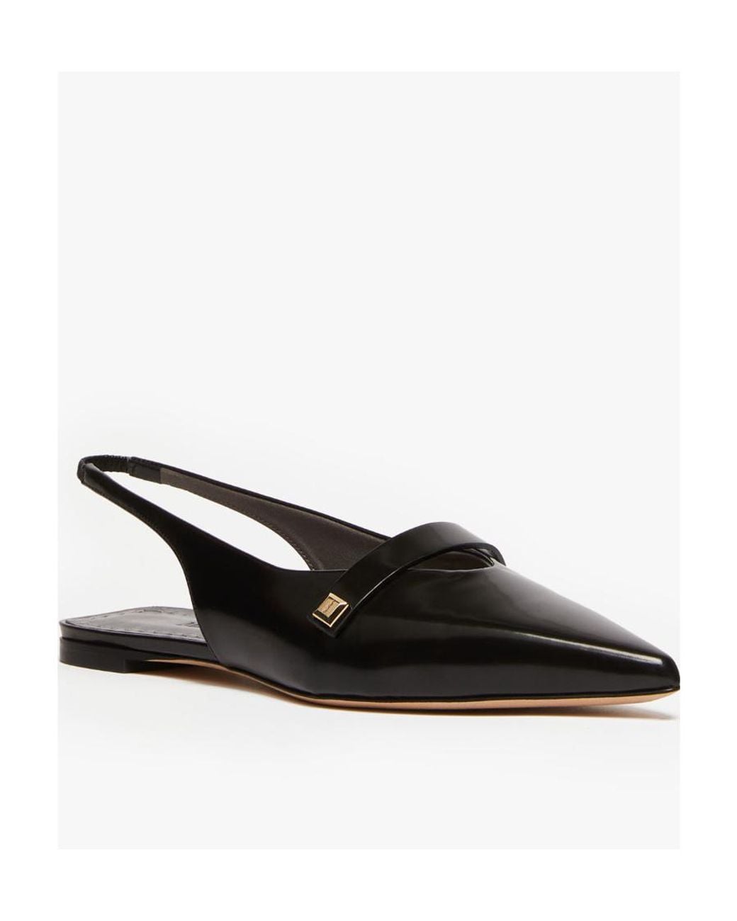 Max Mara Black Logo Details Flat Shoes
