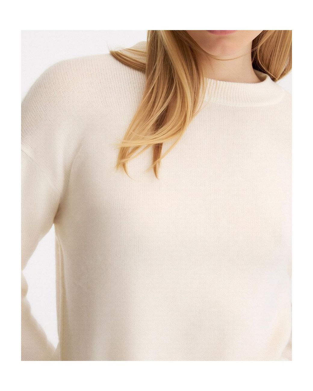 Marella White Scarf-Adorned Sweater
