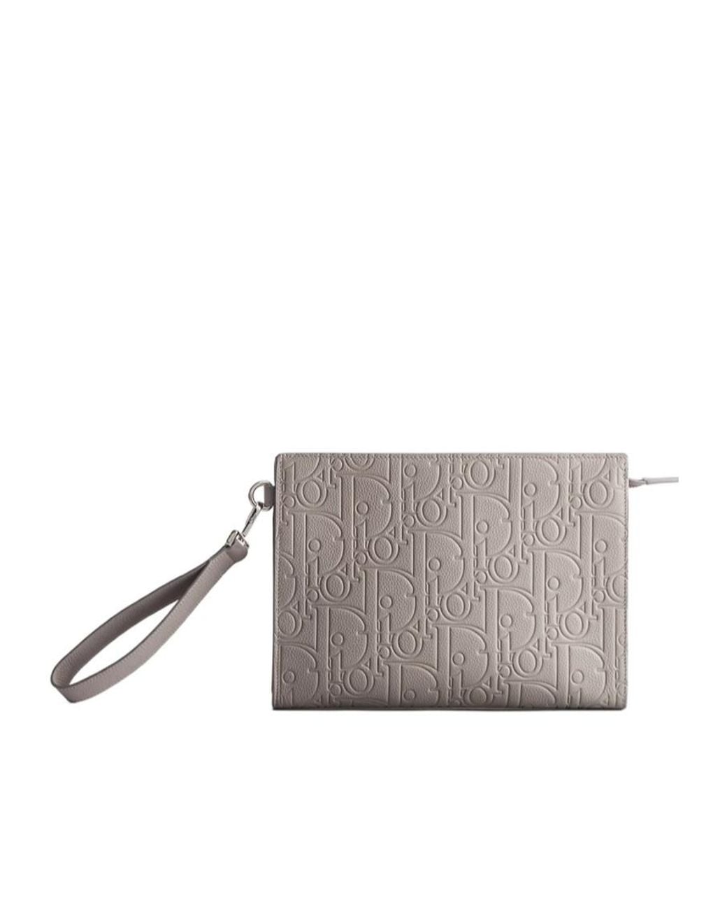 Dior Gray A5 Triangle Pouch for men