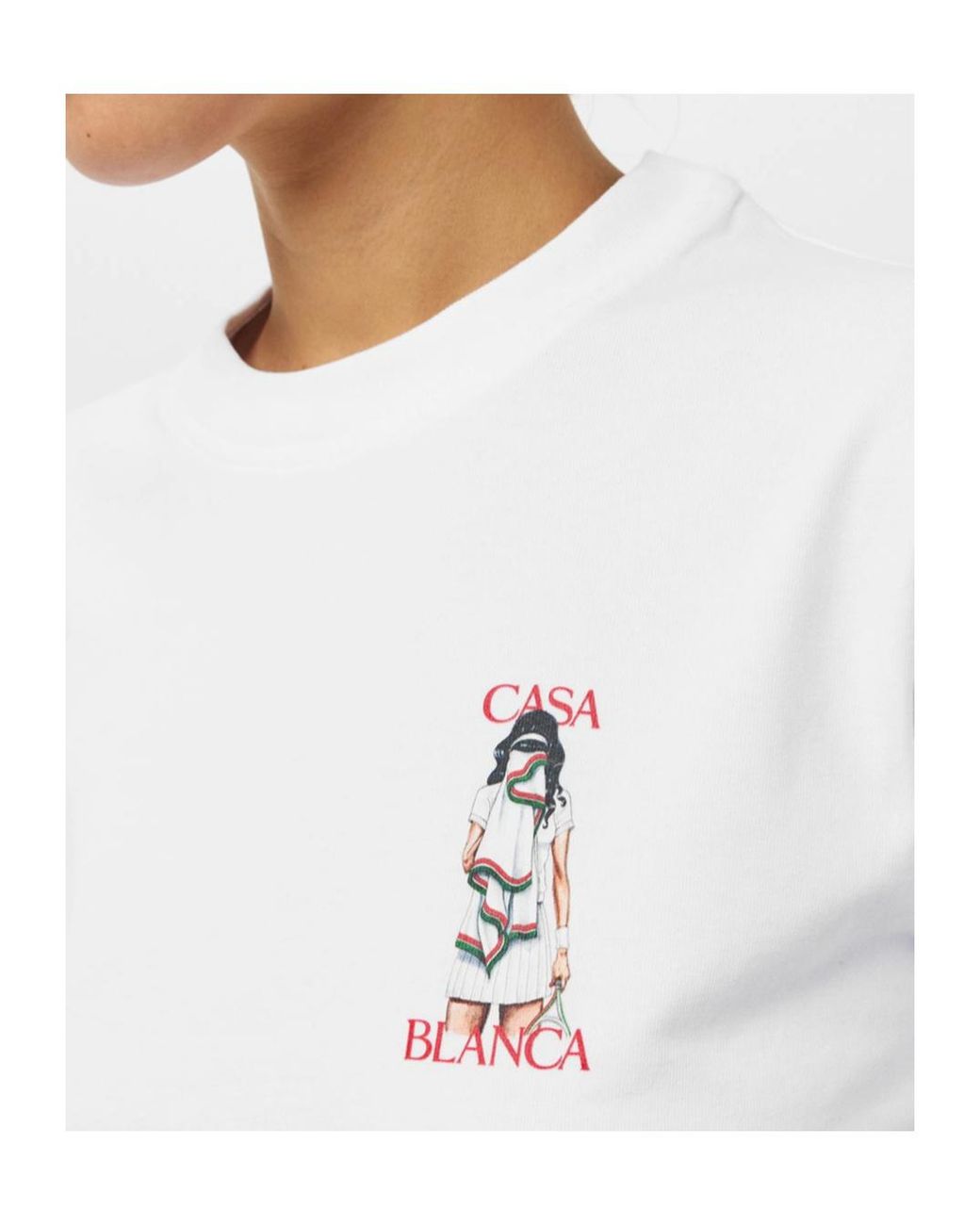 Casablanca White Round-Neck Printed T-Shirt