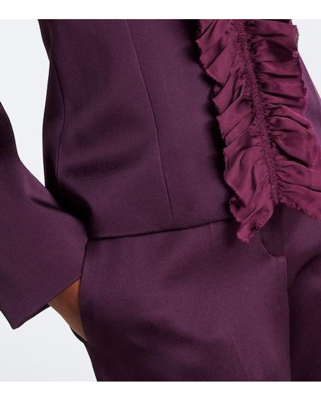 Nina Ricci Purple Ruffled Cady Jacket