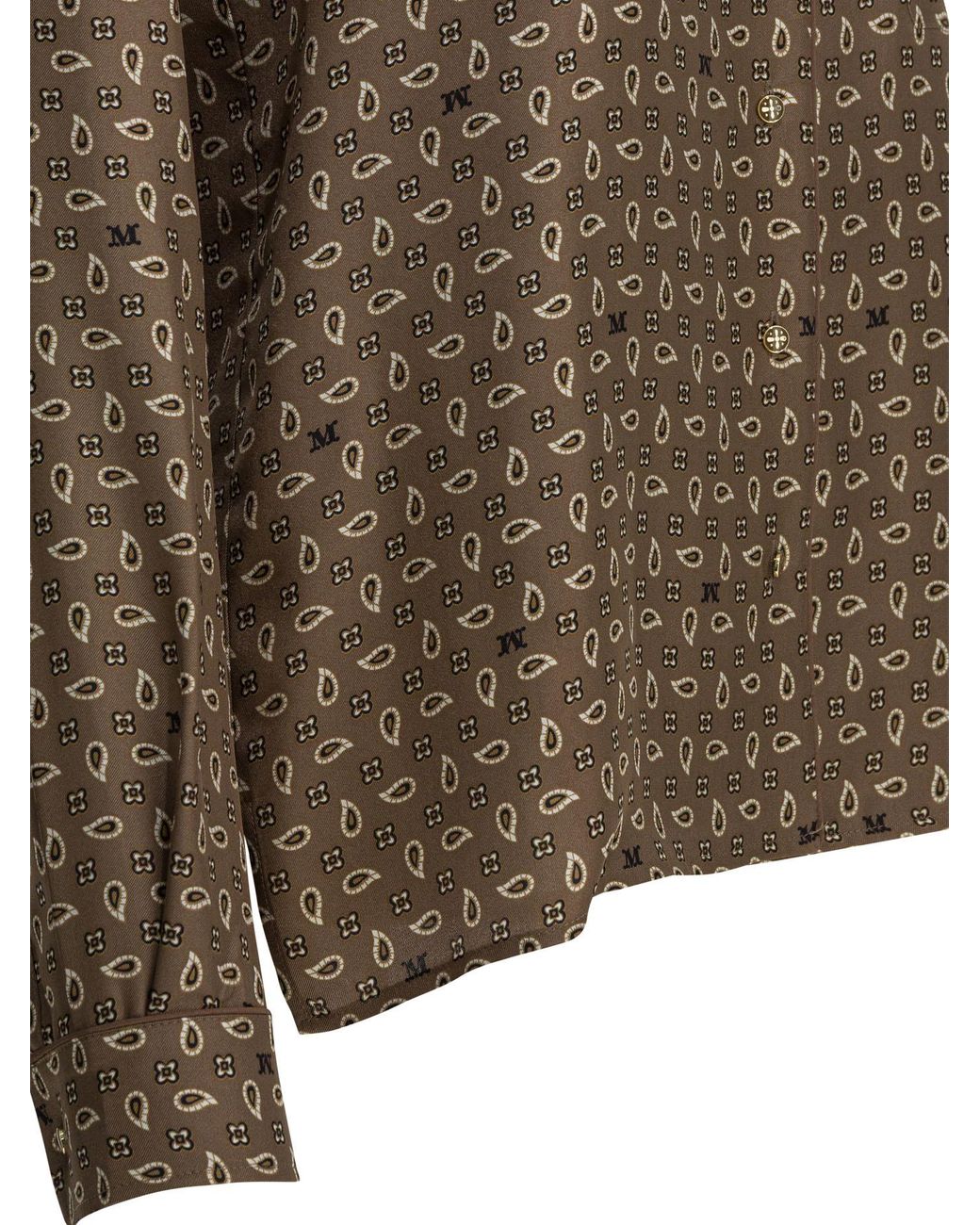 Max Mara Brown Silk Printed Shirt