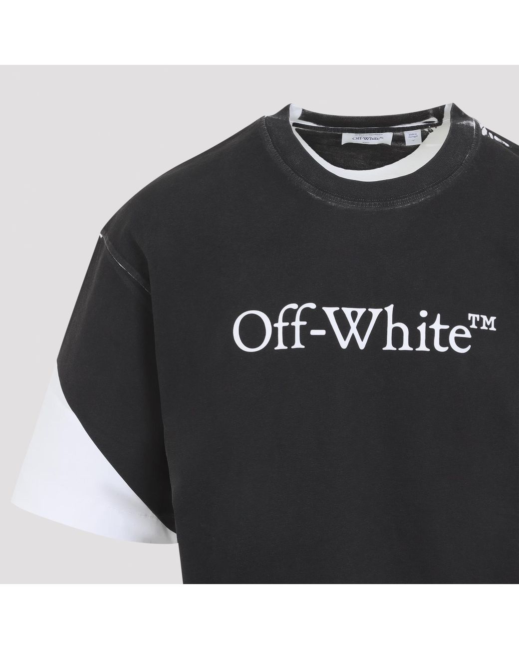 Off-White c/o Virgil Abloh Black Logo-Print Panelled T-Shirt for men