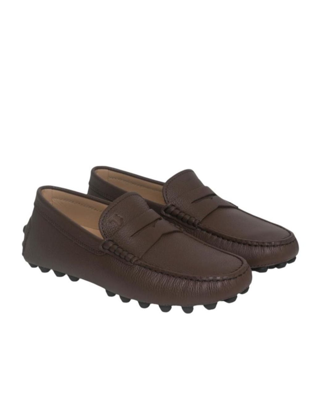Tod's Brown Round Toe Driving Shoes for men