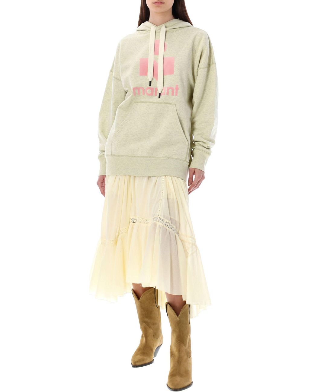 Isabel Marant White Logo Hooded Sweater