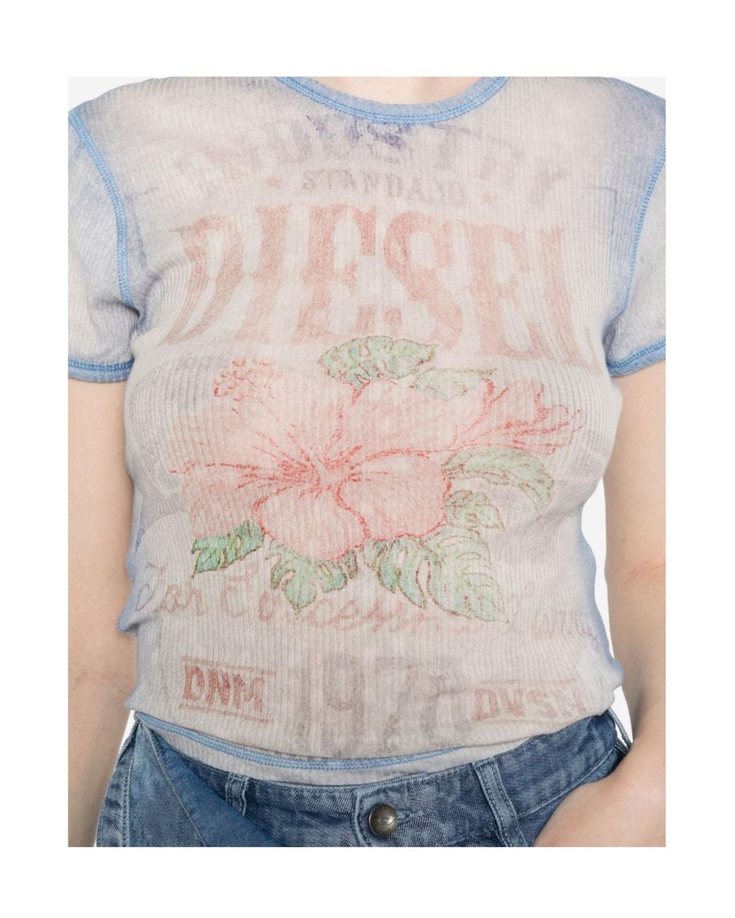 DIESEL Gray T-Iana T-Shirt Light