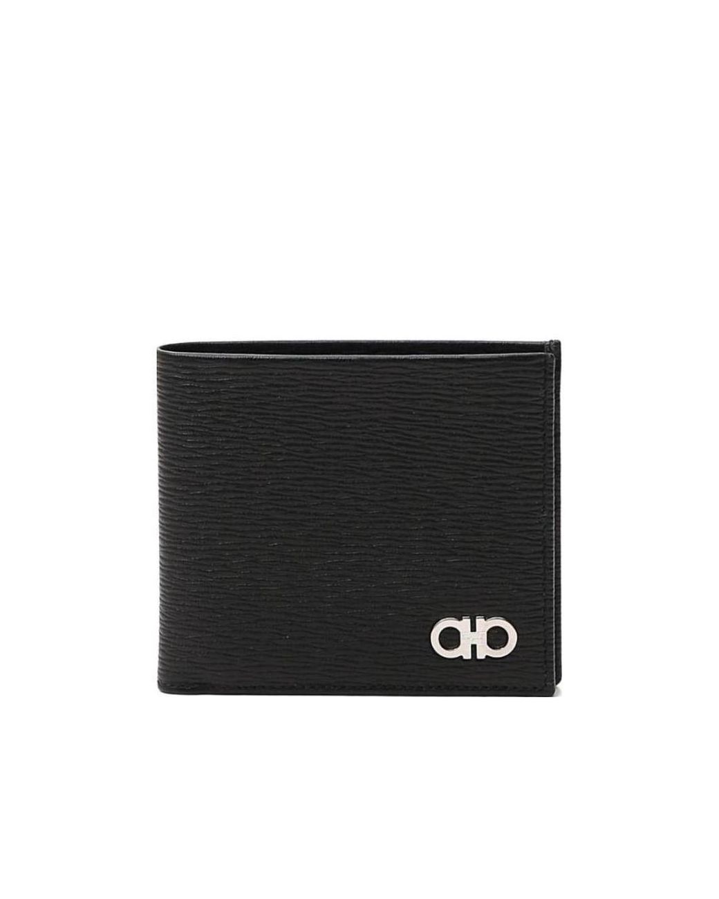 Ferragamo Black Ferragamo Gancini Bifold Wallet for men