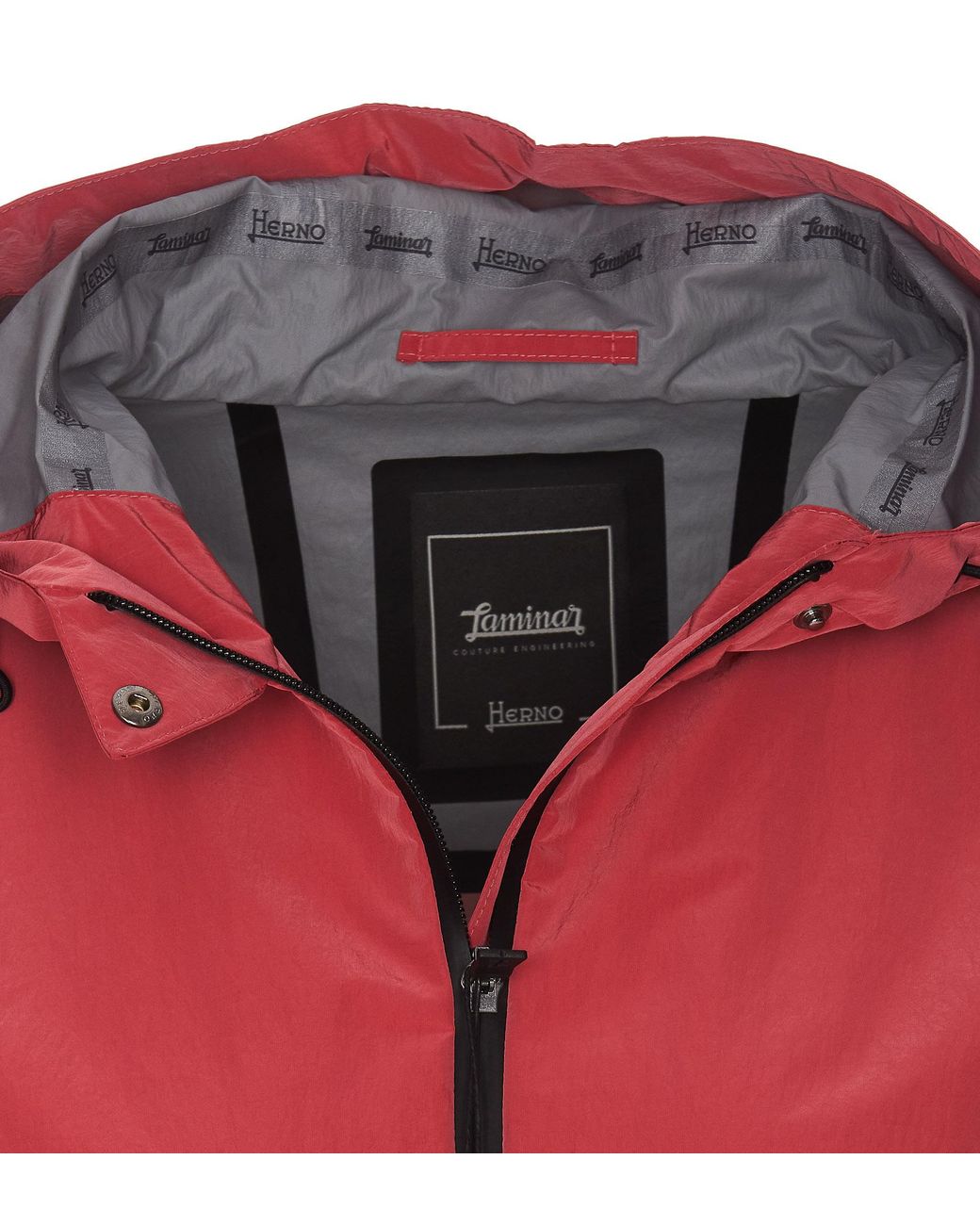 Herno Red Zip-Up Hooded Jacket