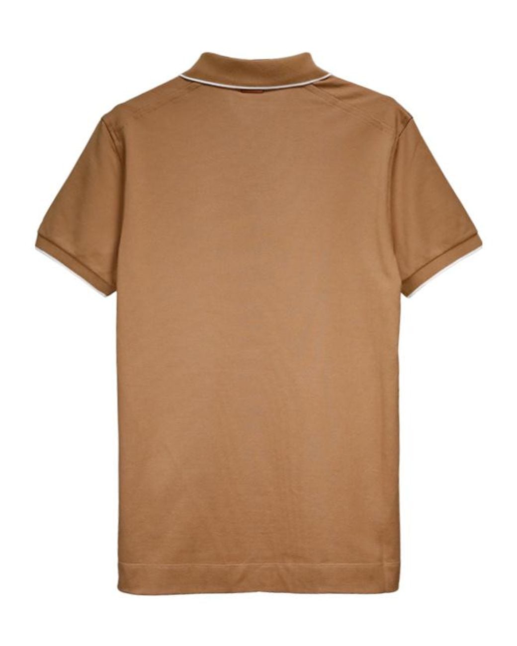 Zegna Brown Z Logo Embroidered Polo Shirt for men