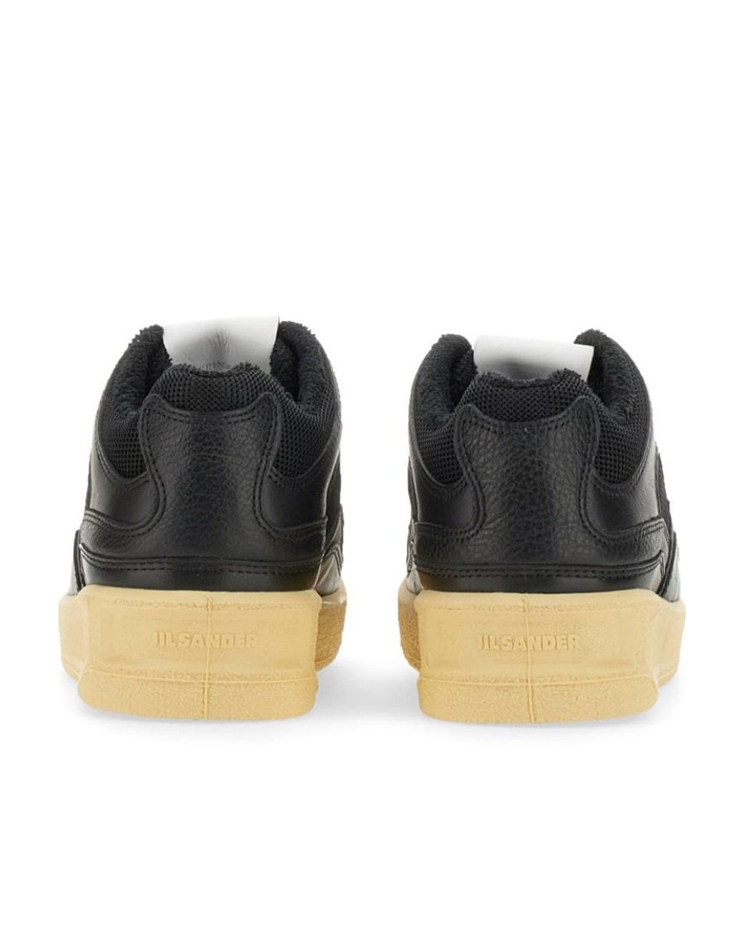 Jil Sander Black Round-Toe Lace-Up Sneakers