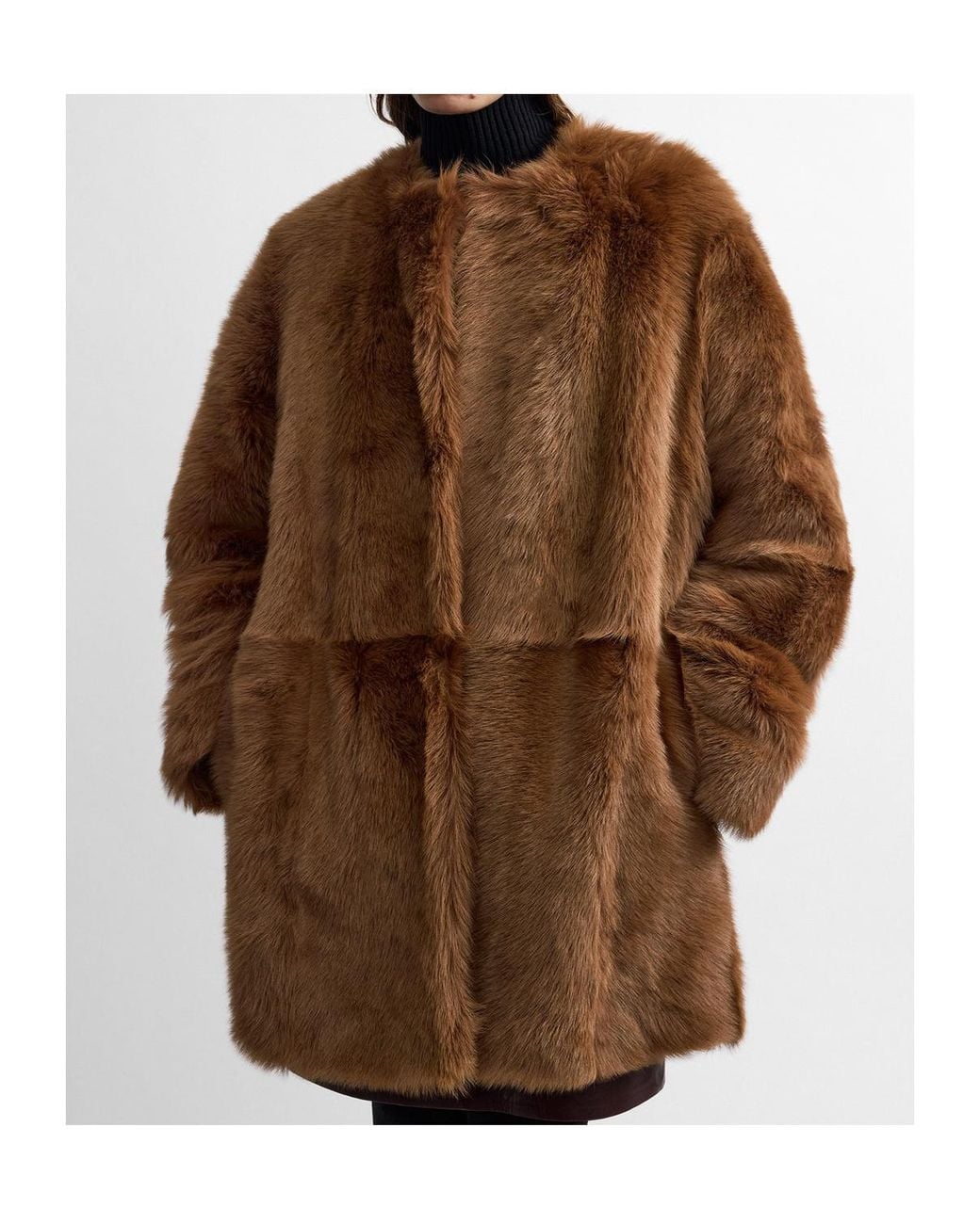 Totême Brown Silky Lamb Shearling Short Coat