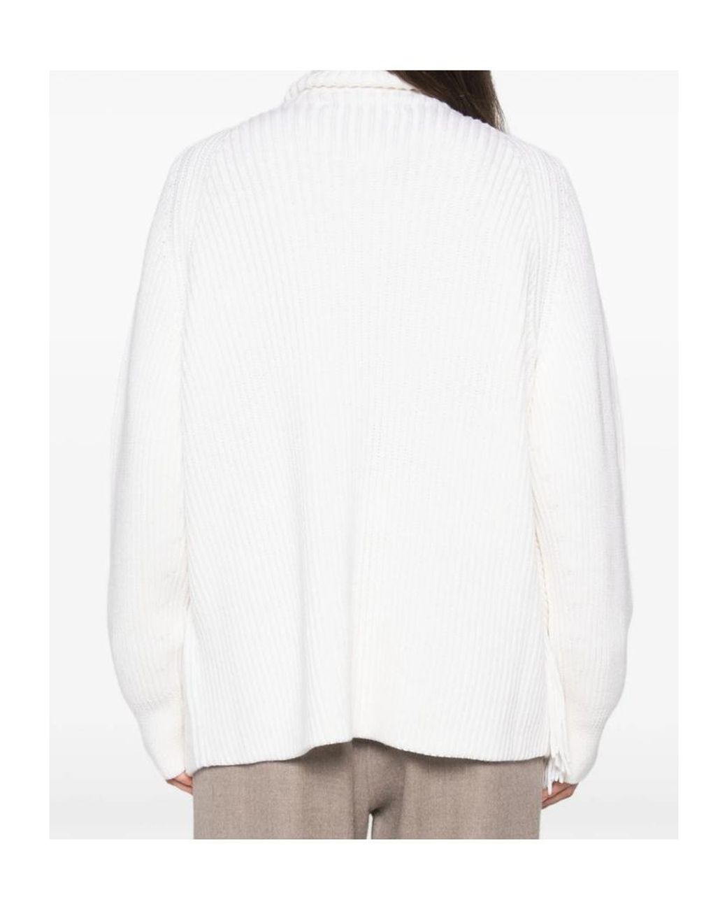Carven White Turtleneck Sweater