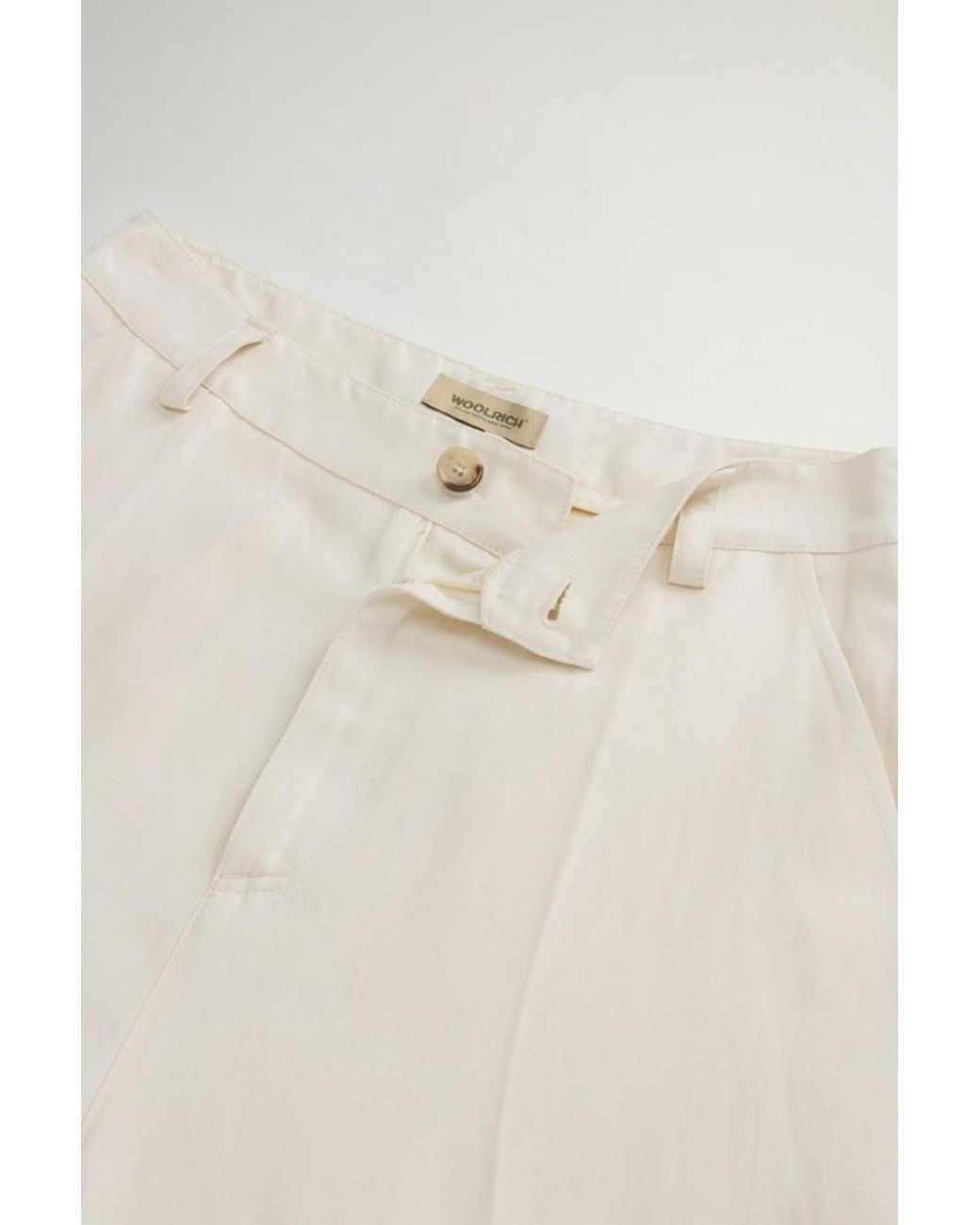 Woolrich White Pleated Straight Leg Pants
